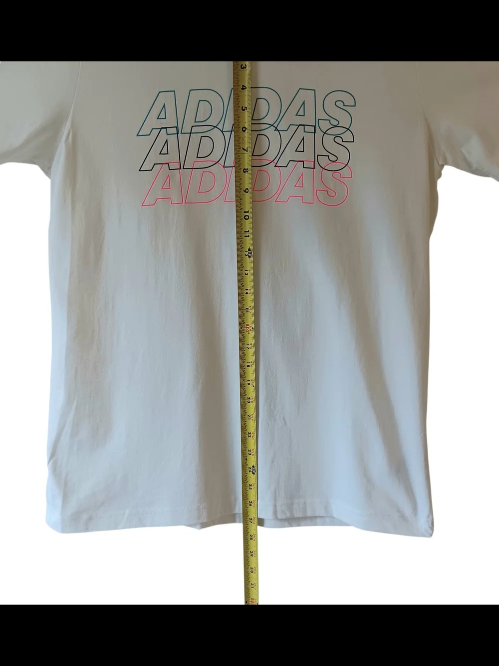 Adidas men's white short-sleeve activewear graphic t-shirt size L